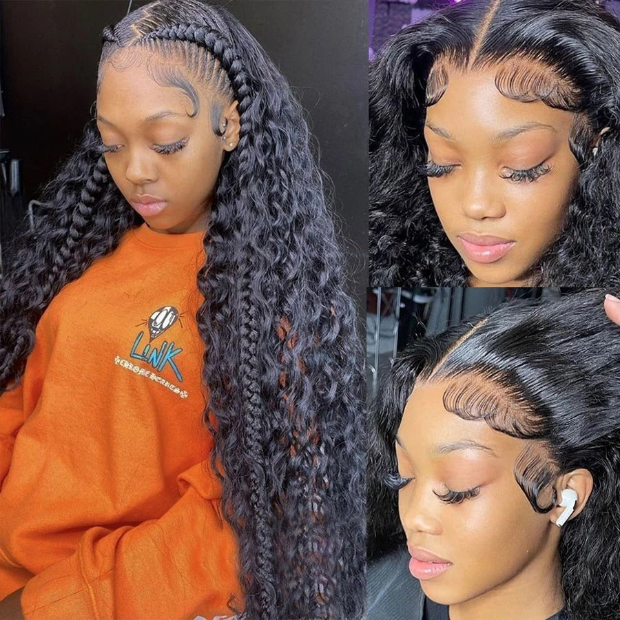 Glueless Water Wave Lace Closure Wig