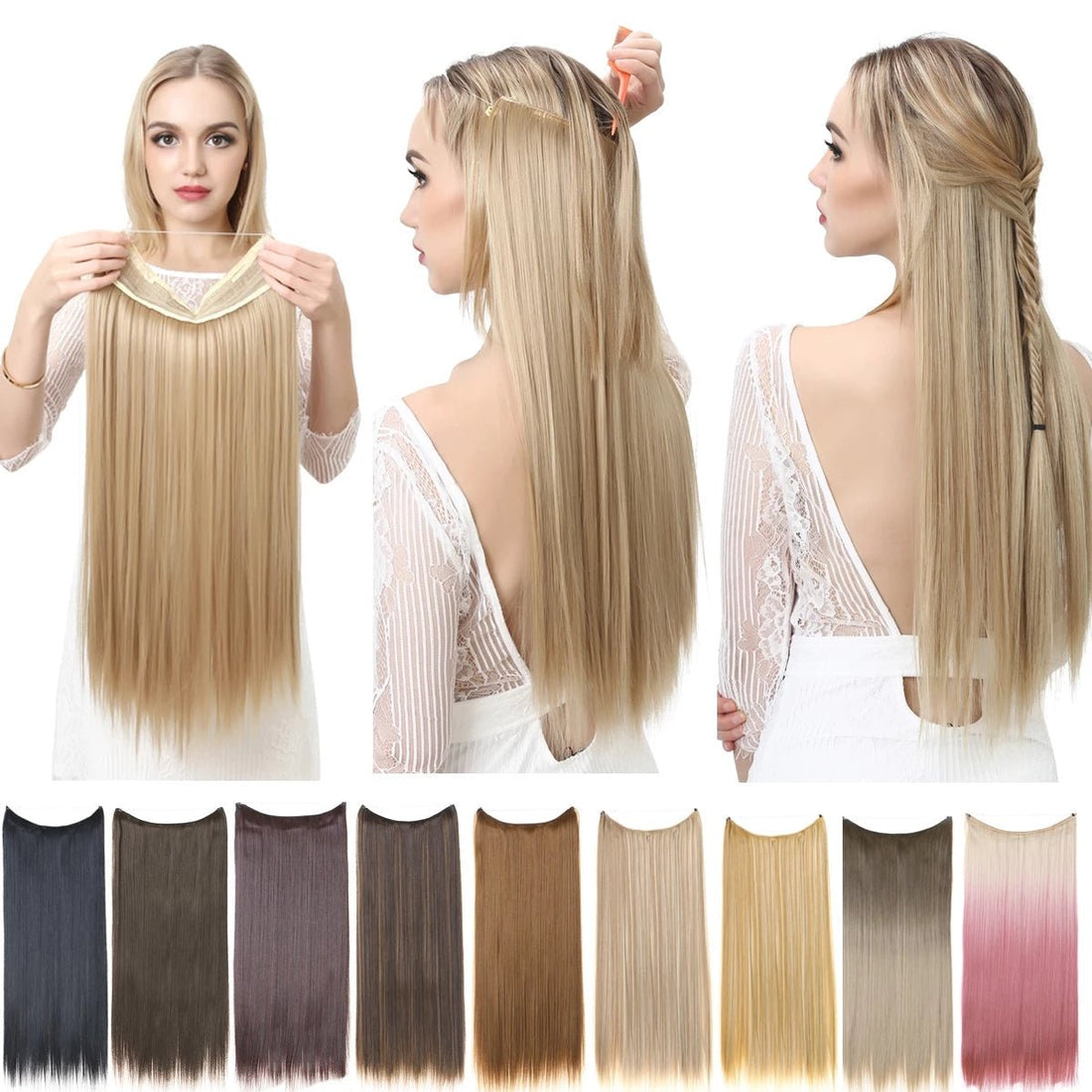 Secret Hair Invisible Hallo Straight Hair Extensions